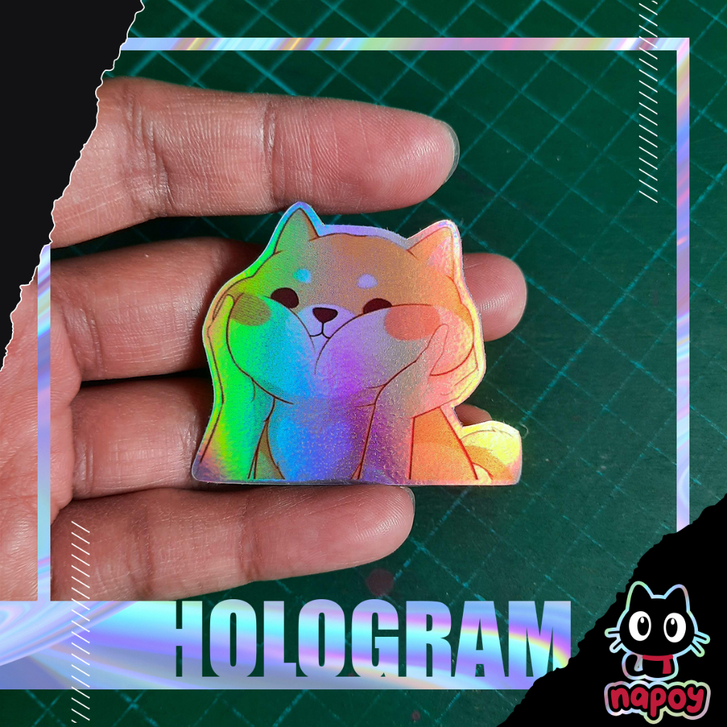 

Stiker Hologram Shiba Inu Cute