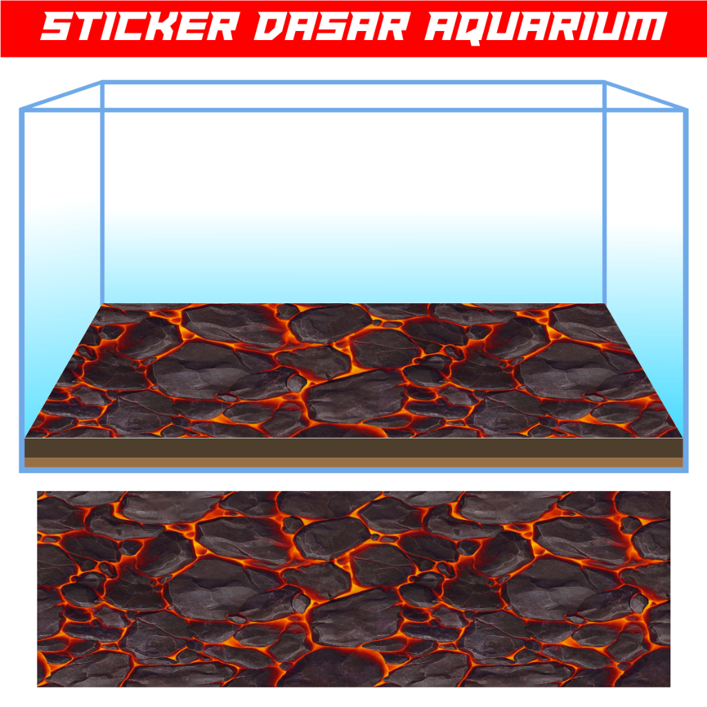 Sticker Decal Dasar Aquarium Stiker Alas Akuarium Kotak