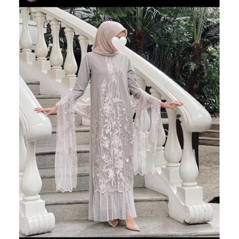 tandia dress grey by famouscarfofficial
