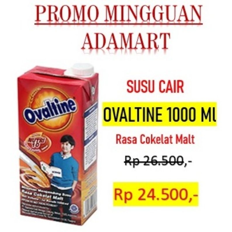 

Ovaltine Cokelat 1000 ml