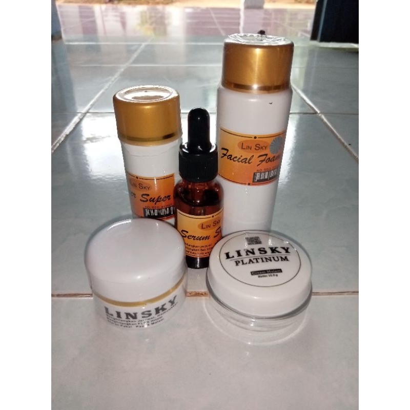PAKET LENGKAP LINSKY 5 ITEM (SABUN,TONER,SERUM,KRIM LINSKY,LINSKY PLATINUM)
