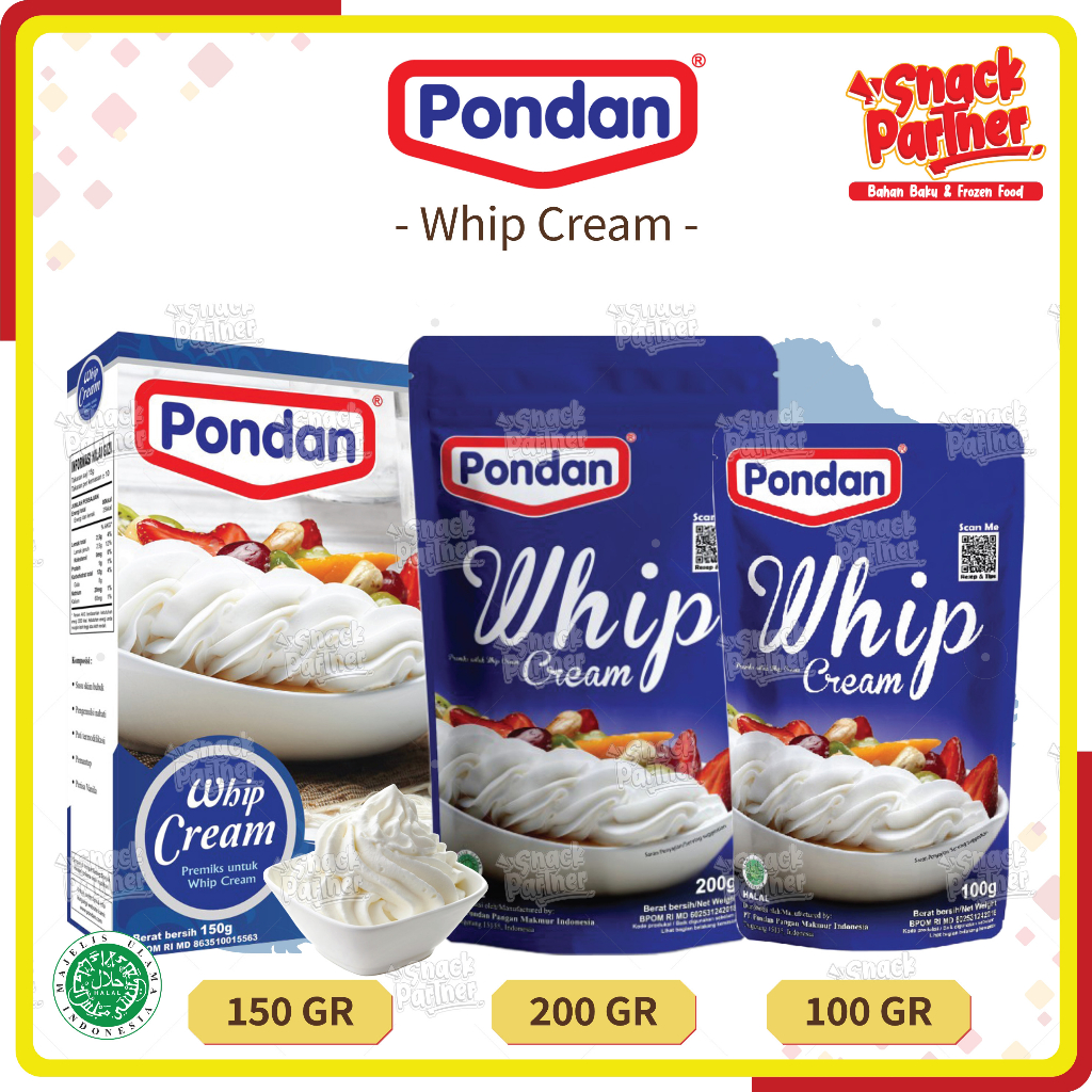 

PONDAN WHIP CREAM 100 GR / Pouch - Frosting Krim / Bubuk Whipping Whip Cream Wippy 100GR