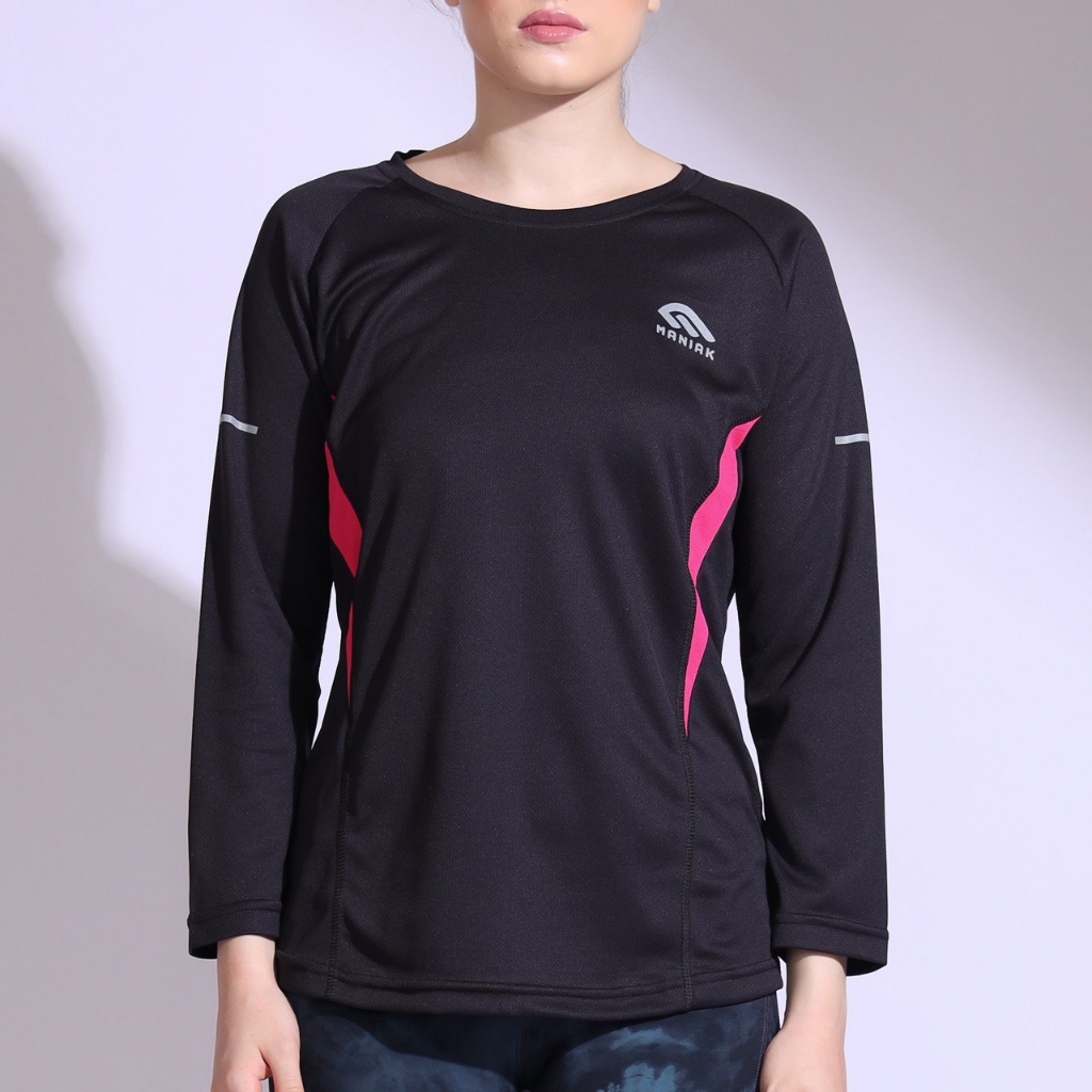 MANIAK Kaos Atasan Olaraga Lengan Panjang Wanita Sporty Gym Fitness Senam Zumba  (BMW 03 L/S)