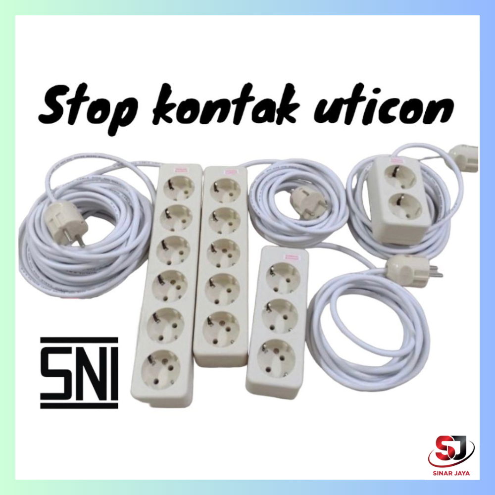 STOP KONTAK KABEL UTICON 2 LUBANG 3 LUBANG 4 LUBANG 5 LUBANG 6 LUBANG