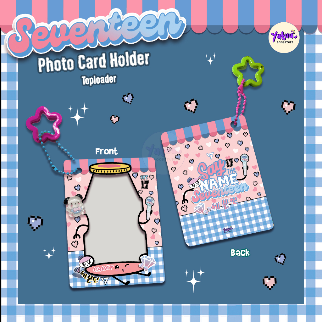Seventeen Toploader Photo Card Holder / Kpop PC Holder handmade