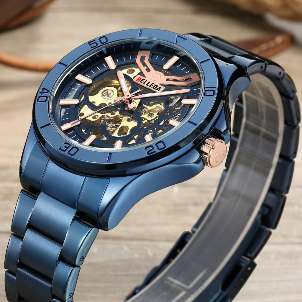 Jam Tangan Pria BELLEDA 9482 rantai Otomatis Mekanik