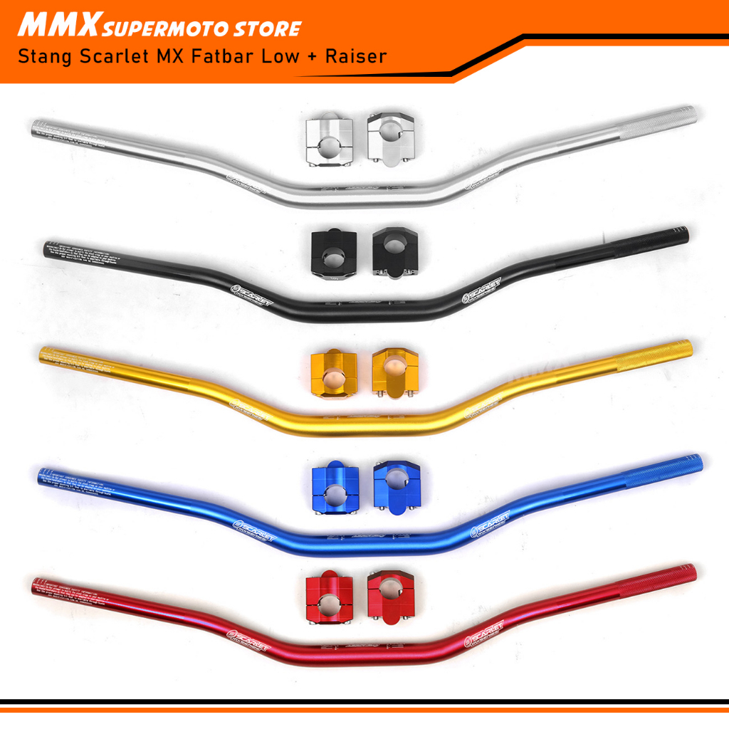 Stang Fatbar Trail SCARLET MX LOW Tebal 5.8 mm Plus Raiser Peninggi Stang