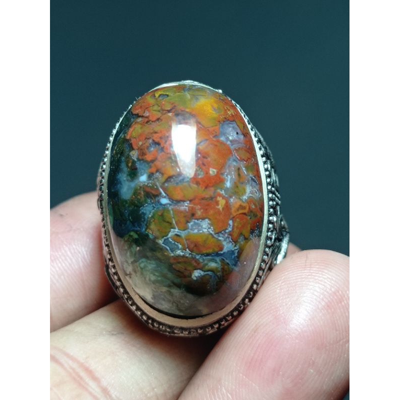 cincin batu akik pancawarna super jreng lain phyrus bacan doko palamea