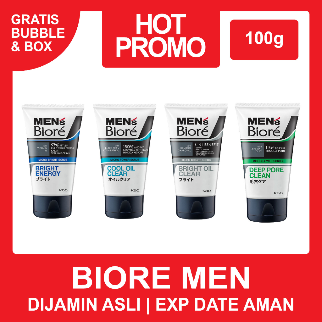 Biore Mens Facial Foam 100 gr 100g Sabun Wajah Pria