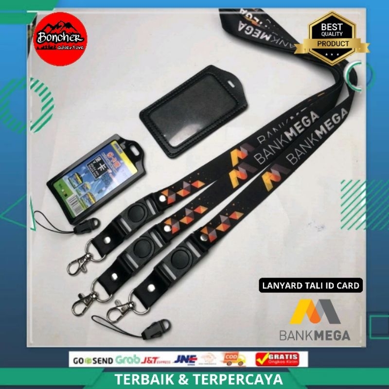

Tali ID Card Lanyard BANK MEGA Printing 2 Sisi Full Colour