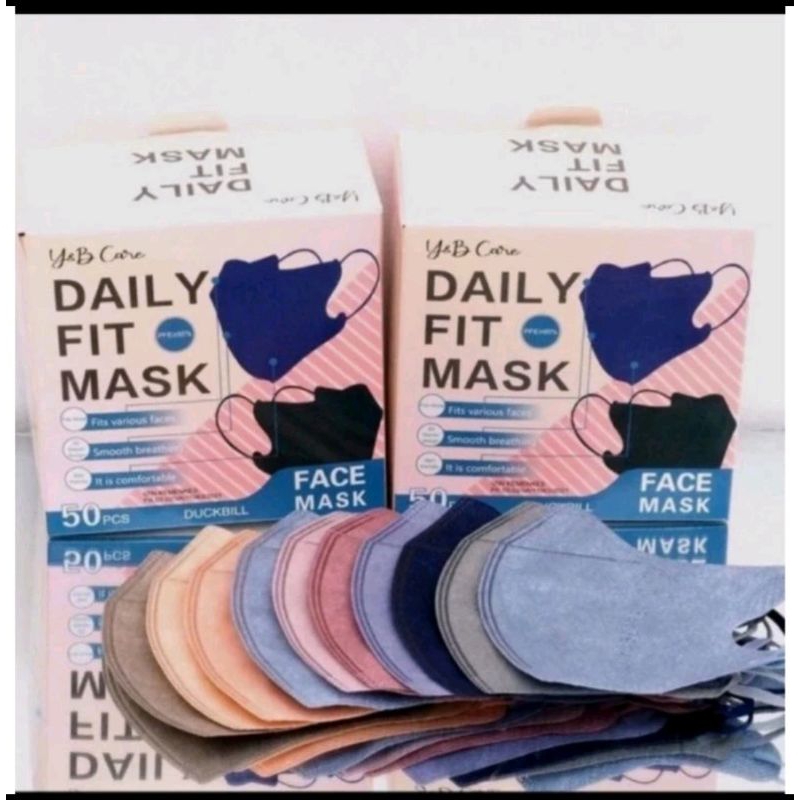 Masker Duckbill Y&B Care Mix Warna Isi 50pcs