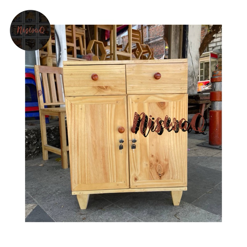 Lemari Minimalis | Bufet 2 Pintu | Kabinet | Lemari Laci Kayu Jati Belanda