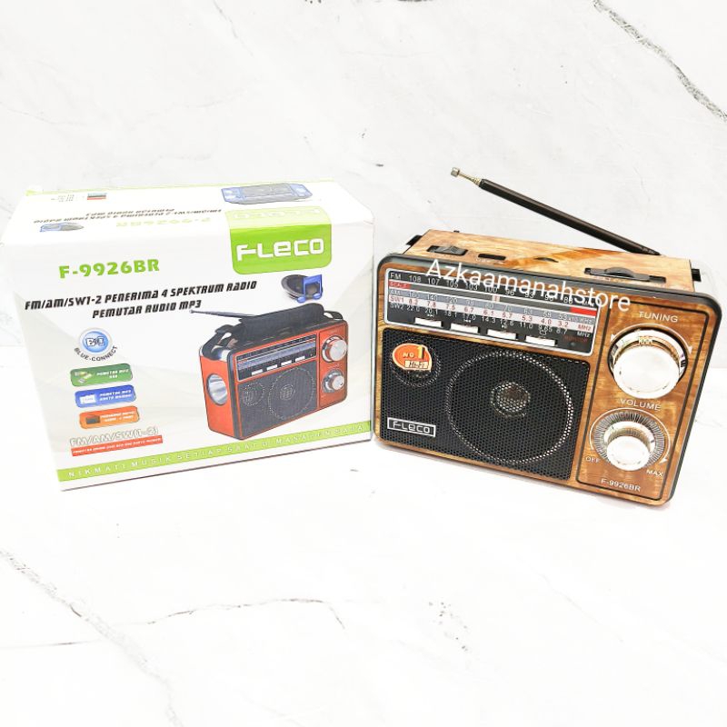 radi bluetooth fleco 9926 BR radio clasik radio speaker portable suara super bass