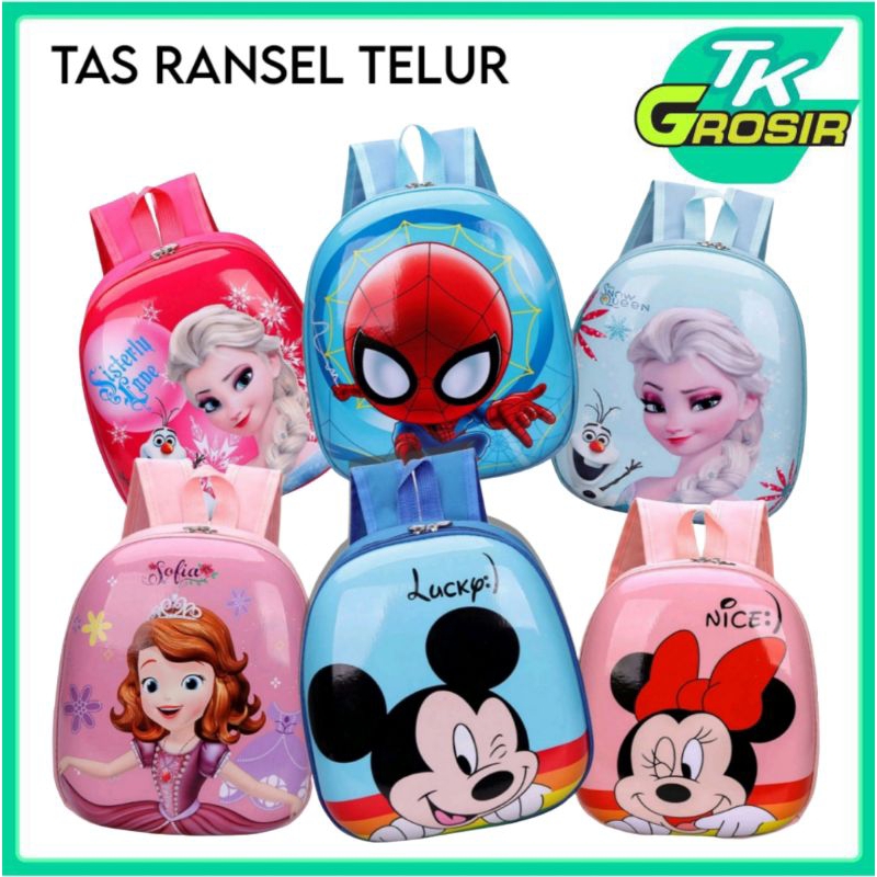 Tas Ransel Model Telur/Tas Anak Karakter/Tas Anak Murah
