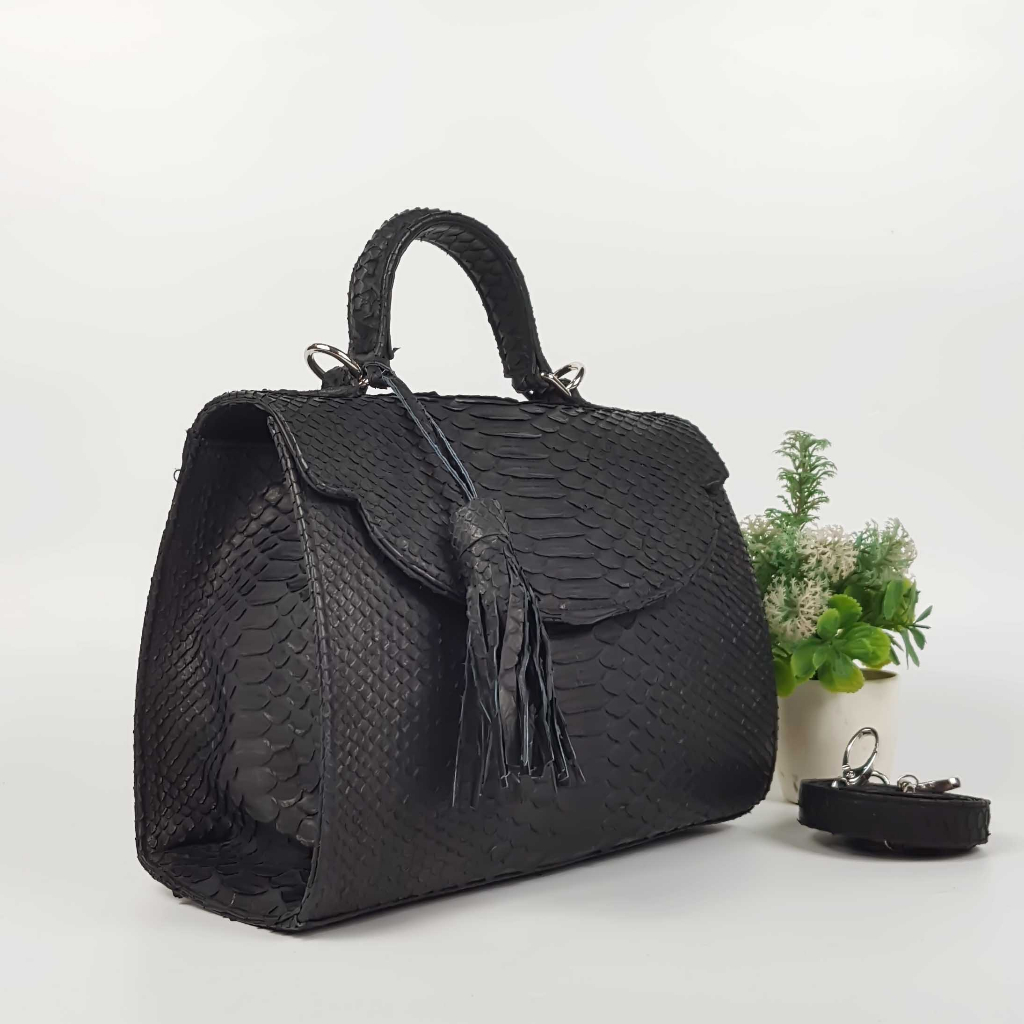 Tas Kulit Ular Asli Elsa Size 26 Handmade Asli Bali