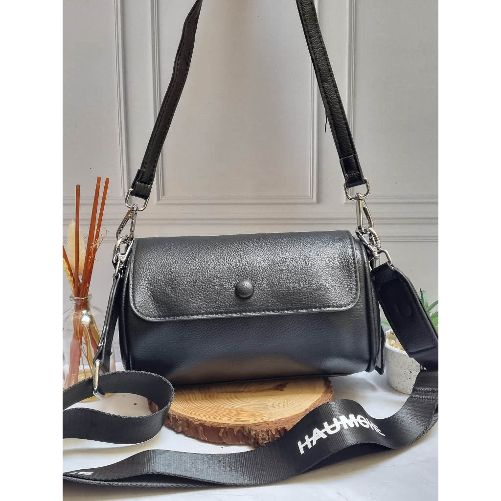 Buyback~Tas Slempang Wanita Kekinian Tas Bahu wanita Fashion Korea Hitam -Putih 6312