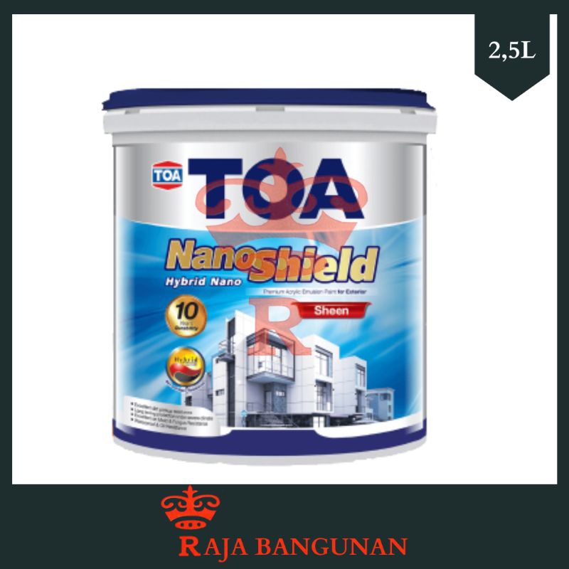 Toa Cat Tembok Eksterior NanoShield Sheen Warna PUTIH & Tinting - 2,5L Paint