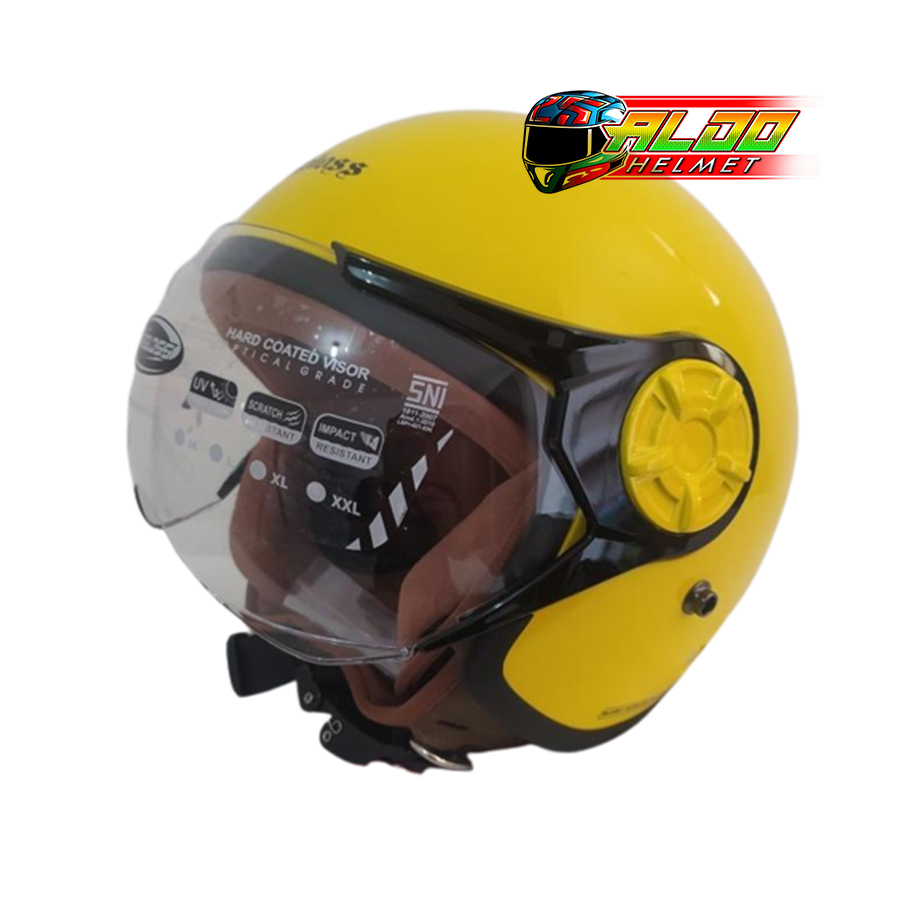 HELM CARGLOSS YRH HIJAB ORIGINAL / HELM CARGLOSS YRH SOLID YELLOW METALIC / HELM RETRO WANITA HIJAB