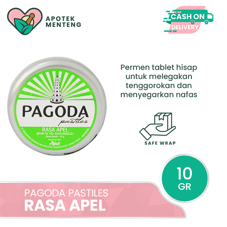 

Pagoda Pastiles Rasa Apel 10 Gram - Permen Pelega Tenggorokan