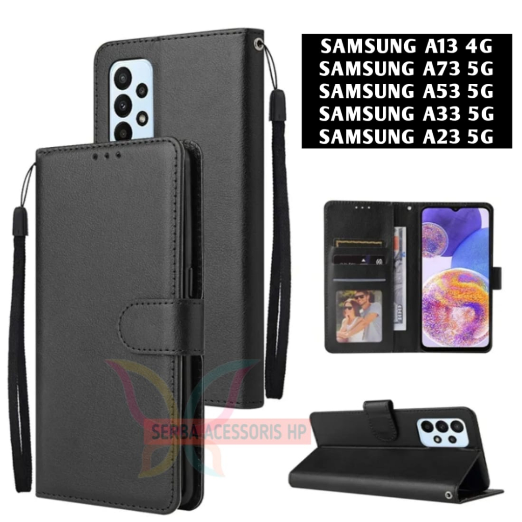 Case dompet SAMSUNG GALAXY A13 4G Samsung A73 5G flip dompet mewah sampul slot