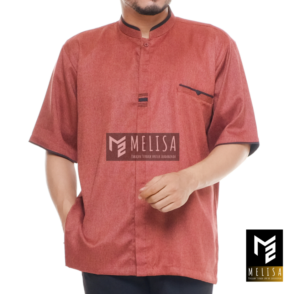 Baju Koko Pria Kemko Lengan Pendek Bahan Katun Madinah Size M L XL XXL XXXL 4XL Baju Koko Laki Laki-