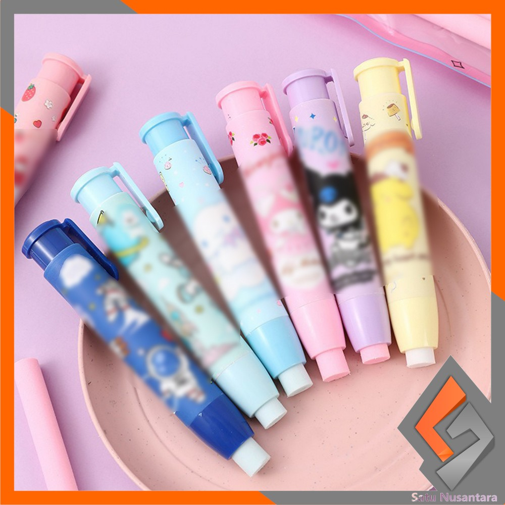 

SN-A76 Eraser Pen Penghapus Pensil Karakter Kartun Lucu / Penghapus Mekanik / Cute Pencil Mechanical Eraser Retractable / Penghapus Bentuk Lipstick Import