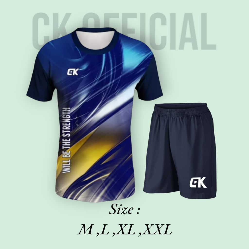 KAOS BAJU ATASAN PAKAIAN OLAHRAGA PRINTING BULU TANGKIS VOLLY BADMINTON BOLA SIZE M,L,XL