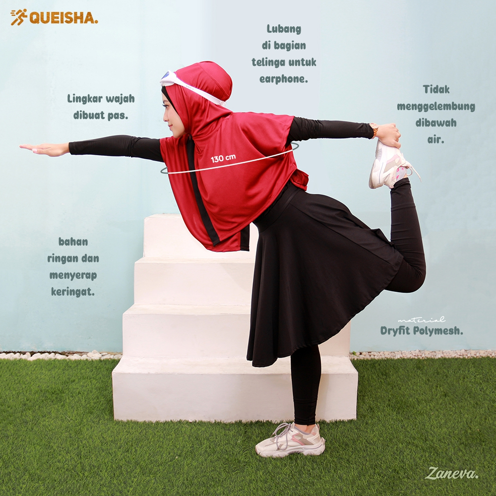 [ Zaneva ORI]  - Queisha hoodie hijab sporty by Zaneva