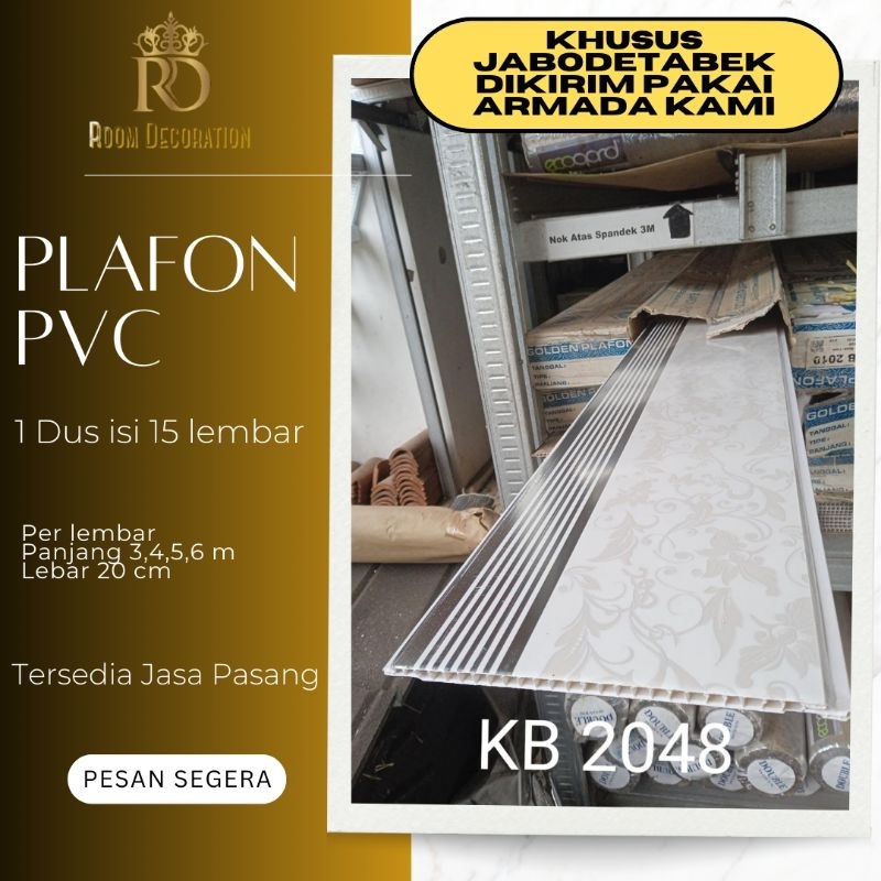 Plafon PVC Atap Rumah Murah 1 Dus Isi 15 Lembar Pilihan Berbagai Ukuran Panjang