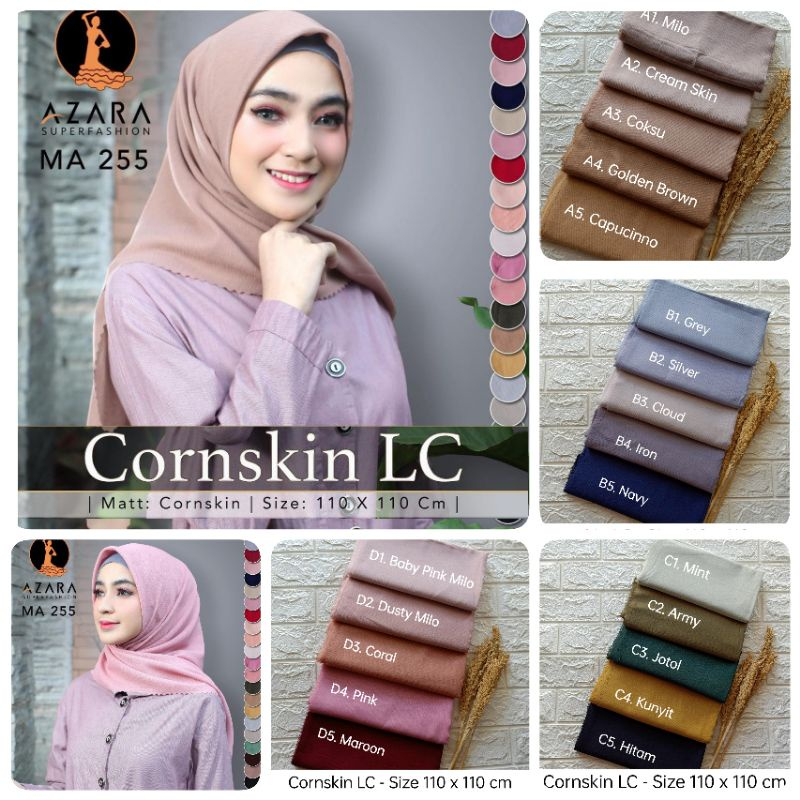 HIJAB SEGIEMPAT AZARA CORN SKIN LASERCUT JILBAB INSTAN SCRAF