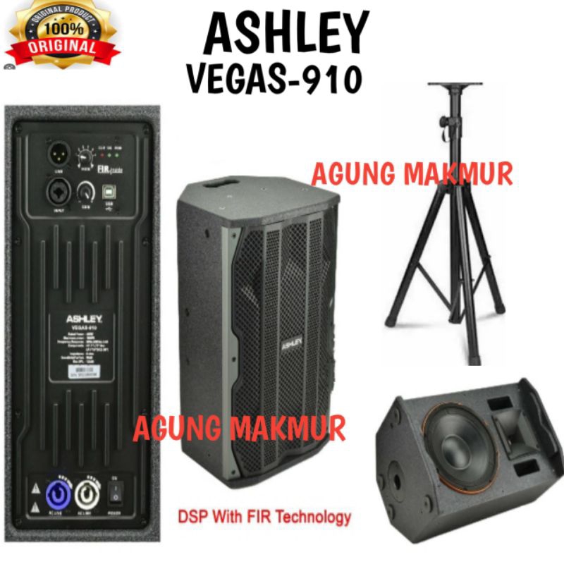 SPEAKER AKTIF 10 INCH 1600 WATT ASHLEY VEGAS-910 ORIGINAL - Speaker Aktif Ashley Vegas 910 10inch - 