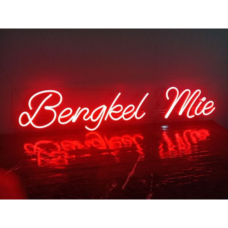 Lampu hias custom tulisan 13-17 huruf, lampu LED dekorasi, neon flex LED, neon sign estetik