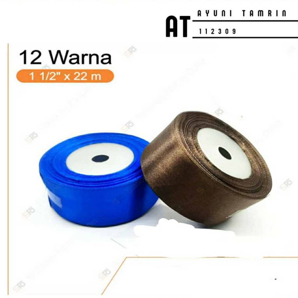

Pita satin 1 1/2 -inch warna orange