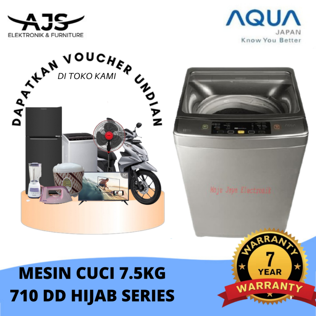 MESIN CUCI AQUA JAPAN AQW 710 DD 7KG 1 TABUNG 710DD TOP LOADING HIJAB