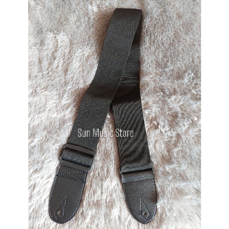 Strap Gitar Polos Warna Hitam - Strap Bass dan Strap Gitar Polos