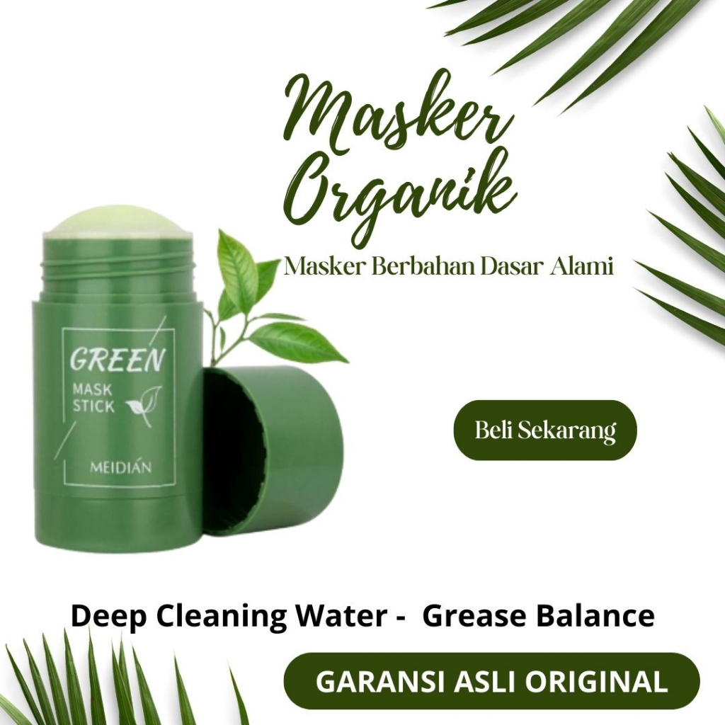 Green Mask Stick Original 100% / Meidian Green Mask Stick / Masker Green Tea / Green Mask Stik / Gre