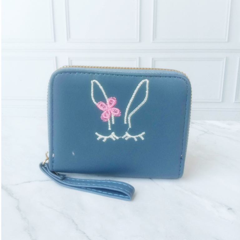 LAKUSO Dompet Resleting Satu Kecil Dompet Koin Dompet Ke Pasar PU Leather Wanita #2207