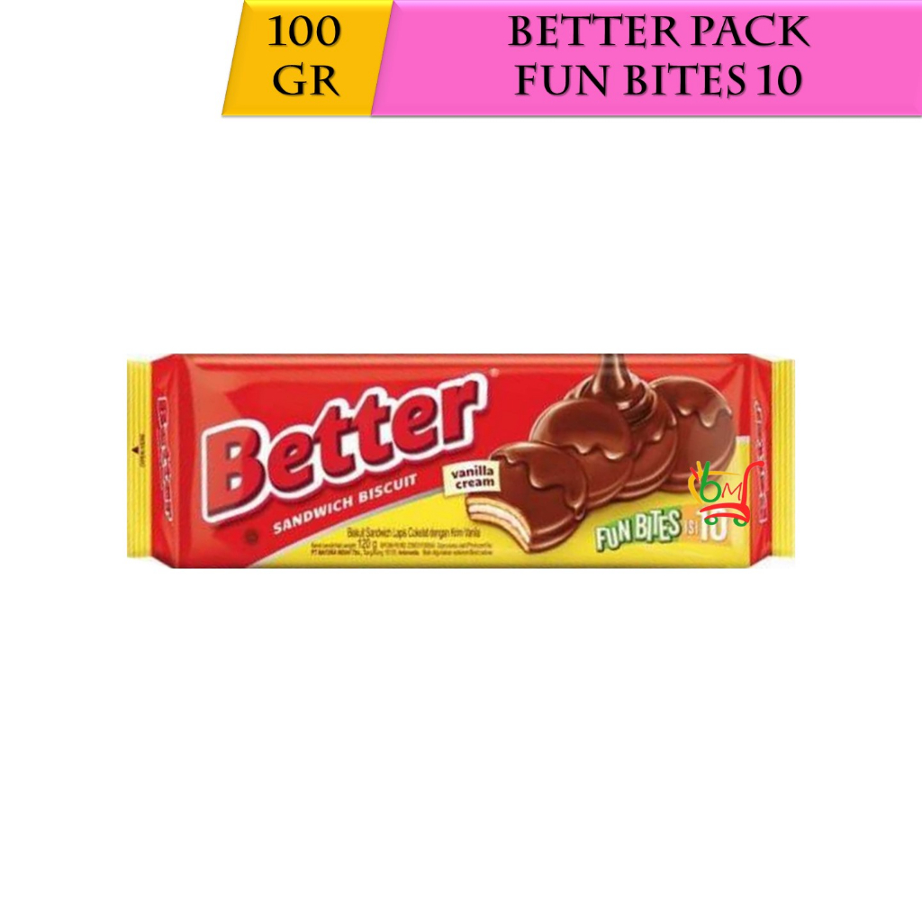 

Better Fun Bites Sandwich Biskuit Vanilla Cream Isi 10