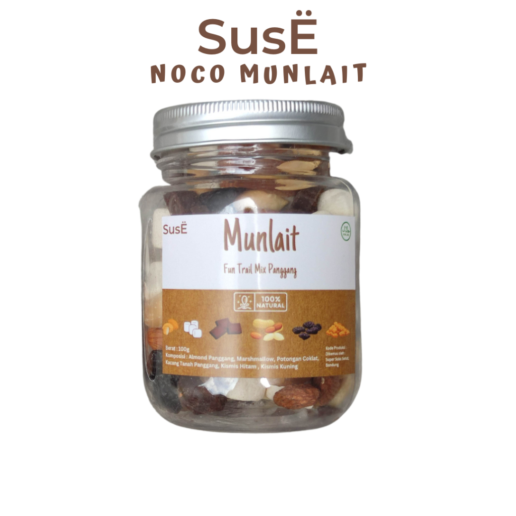 

NOCO MUNLAIT SUSE tanpa Coklat Cemilan Trail Mix Kacang Buah Murni Sehat Alami