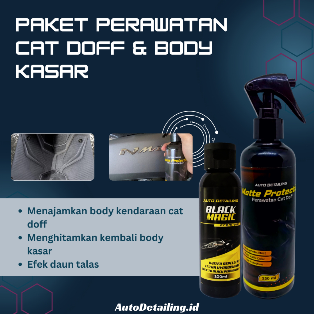 Penghitam Body Motor / Perawatan Body Doff / Paket Perawatan Kendaraan Cat Doff