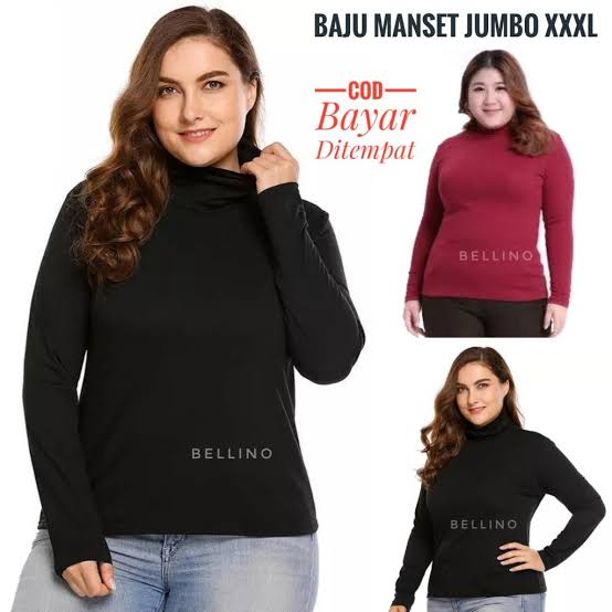 IBEL - Kaos Manset Wanita JumboManset Wanita Polos Jumbo Tangan Panjang Spandek / Kaos Dalaman Gamis