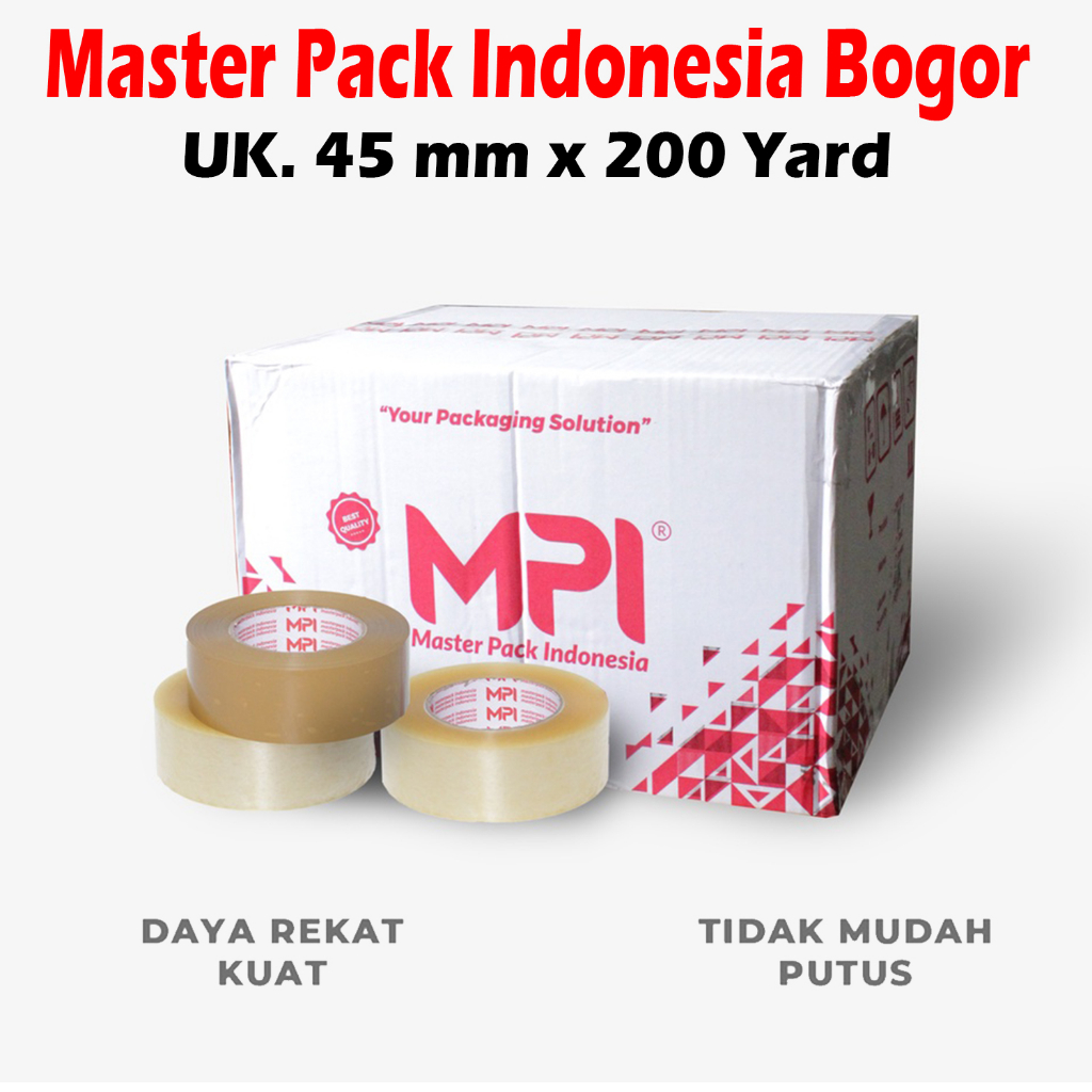 

H7Y 6 PCS - Lakban Bening JUMBO MPI 45 mm x 200 yard / Lakban Packing - Master Pack Indonesia Bogor
