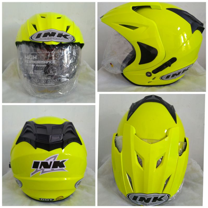 HELM INK REPLIKA TYPE T1 WARNA HIJAU STABILO DOUBLE VISOR GOOD QUALITY