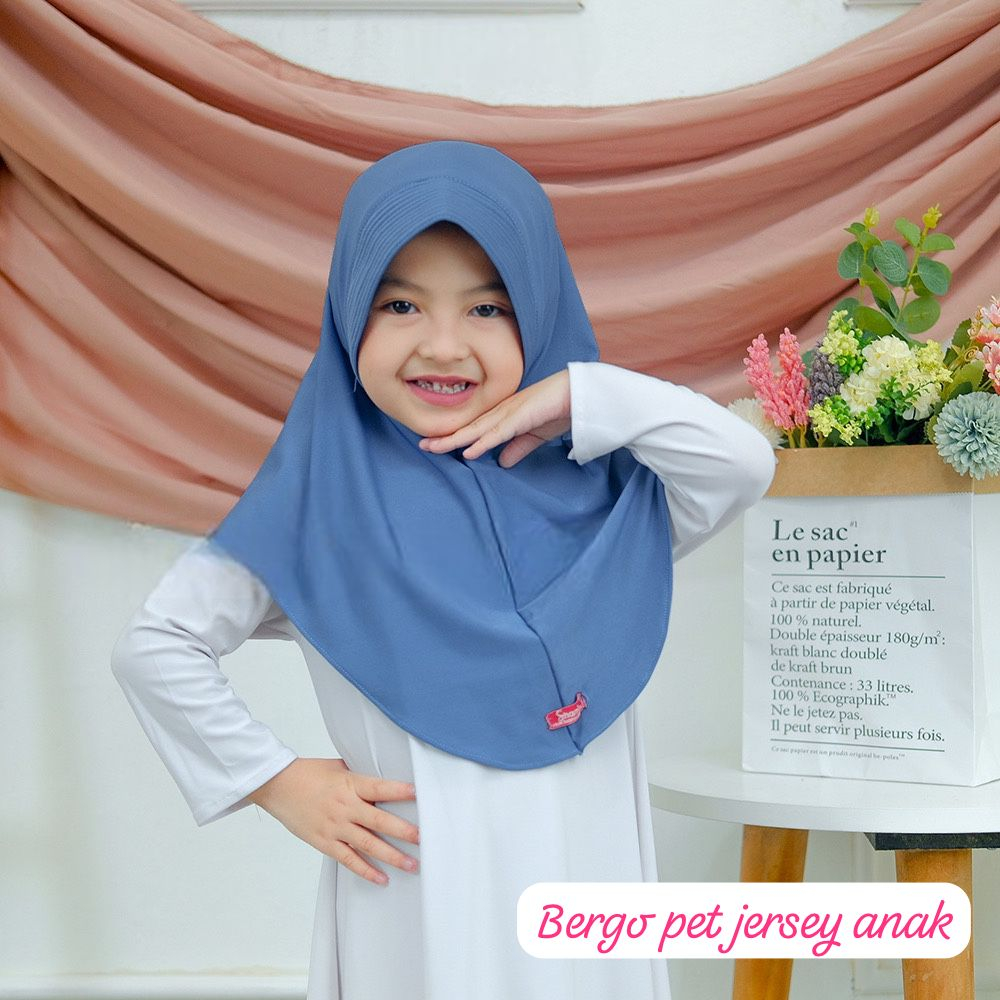 Bergo Instan Jersey Anak I Hijab Anak Jersey Premium Jilbab Anak Pinguin