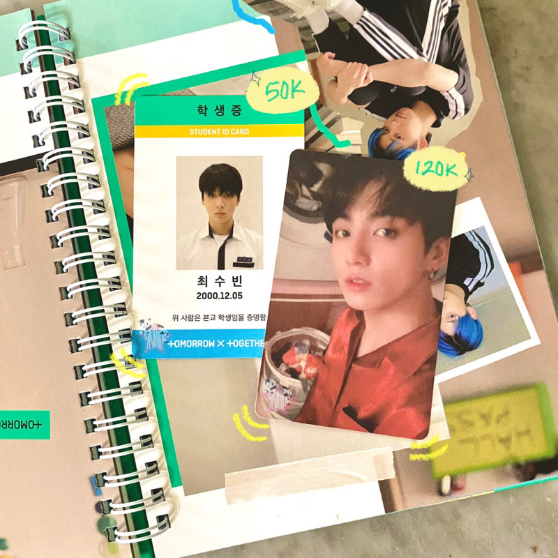 pc photocard bts txt jungkook soobin mots persona ver. 2 student card acradia