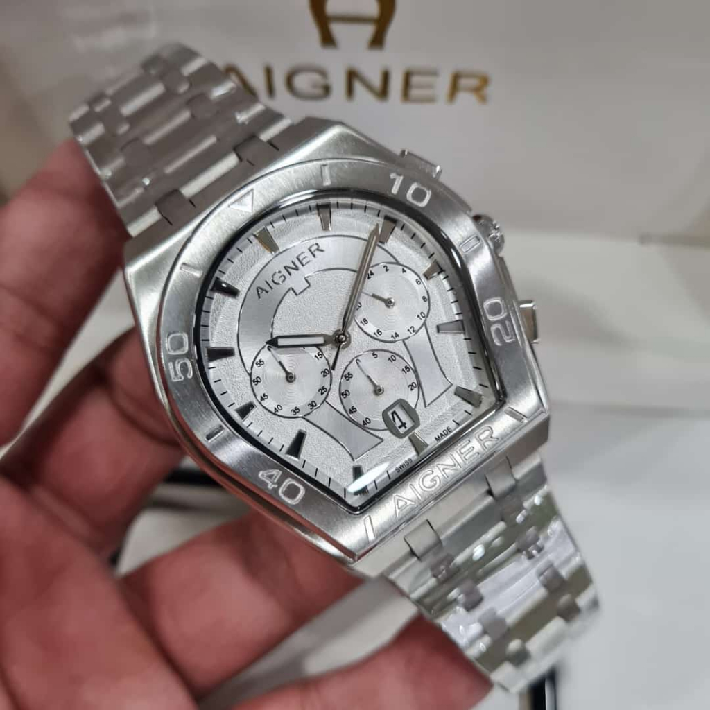 Jam Tangan Pria Aigner Palermo A100304GF Stainless Chronograph