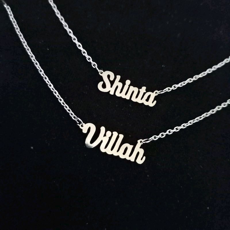 kalung nama custom anak dewasa titanium