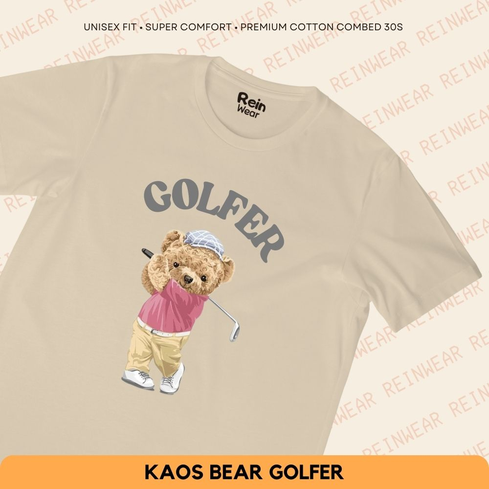 READY Kaos Bear Oversize Golf Hypebeast Beruang Cute Baju Tshirt Katun Custom Satuan Murah Polos Vir