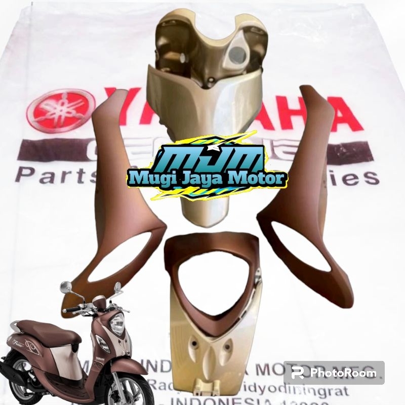COVER FULL SET BODY BAGIAN DEPAN  FINO 125 COKLAT DOFF ORIGINAL YAMAHA