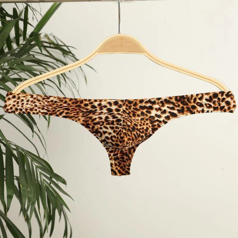T02 G string Pria motif leopard Army tentara macan tutul celana dalam thong panty laki laki